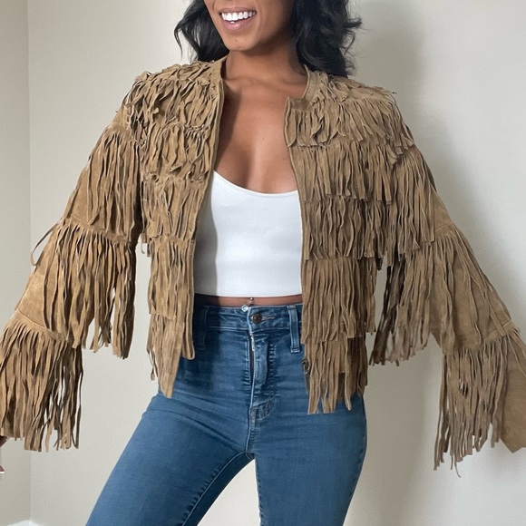 Vintage Full Fringe 100% Leather Jacket - Picture 5 of 15